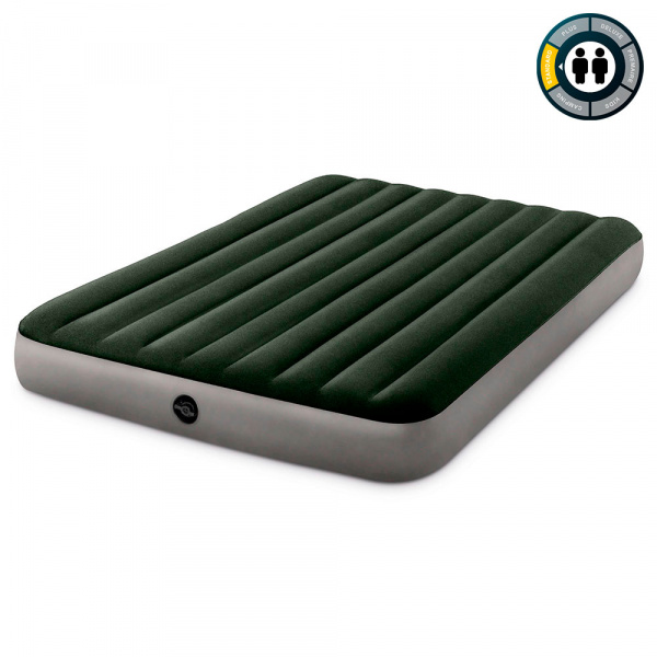 64779 Матрас флокир. DURA-BEAM PRESTIGE DOWNY AIRBED 152х203х25см с насосом на батарейках