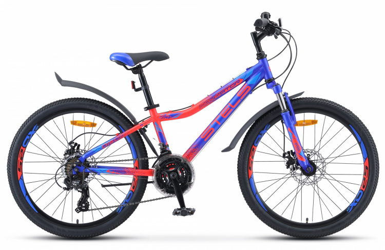 Велосипед Stels Navigator 410 MD V010 (синий/неоновый-красный, 12")