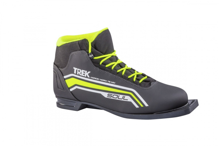 Ботинки лыжные TREK Soul1 черный (лого лайм неон) 75