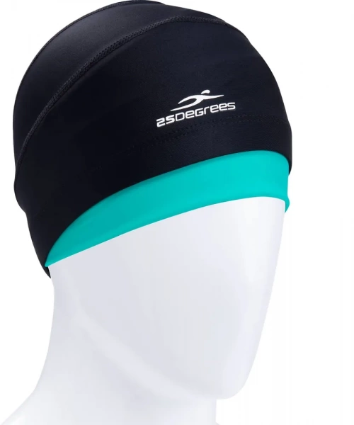 Шапочка для плавания 25DEGREES Duplo Black/Aquamarine 25D21015A, полиамид, для длинных волос